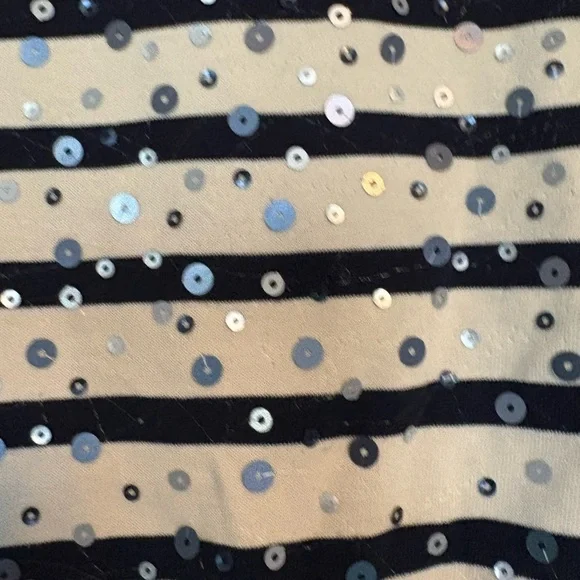 J. Crew Black and Cream Sequin Long Sleeve Top - Picture 4 of 5